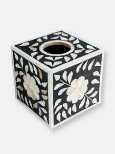 Boîte à mouchoirs moderne en os incrusté de motifs floraux, fabrication artisanale indienne, couleur et taille personnalisées, finition de qualité supérieure pour la maison, l'hôtel, le restaurant - Product Image 4