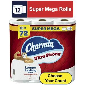 CharminUltra Strong <b>Toilet</b> Paper, 12 Super Mega <b>Rolls</b> - Product Image 4