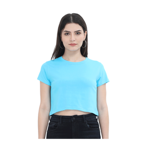 T-shirt court de haute qualité en coton mélangé à manches courtes, haut décontracté pour femmes, tenues d'été - Product Image 5