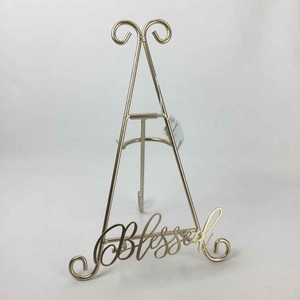 Présentoir sur pied réglable en métal doré antique Chevalet extra large à défilement Chevalet de présentation de mariage de fabrication indienne - Product Image 3