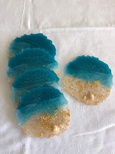 Dessous de verre en résine monogramme personnalisé, lot de 4 tapis plats pour restaurants et tasses à café - Product Image 6