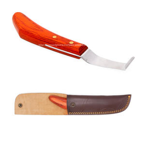 Outils de maréchal-ferrant haut de gamme couteau à sabot lame droite bord tranchant acier japonais et manche en bois poli soin de coupe de cheval - Product Image 5
