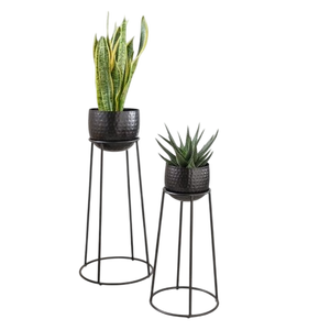 Planteur en cuivre de luxe pour la décoration intérieure avec un grand support en fer noir pour les plantes d'intérieur, le hall d'hôtel et la décoration commerciale - Product Image 5