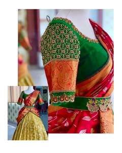 Acheter Kanjivaram Silk Zari Lehengas avec chemisier en ligne style Bollywood tissé à la main par Fashionharbour pour les occasions de fête - Product Image 2