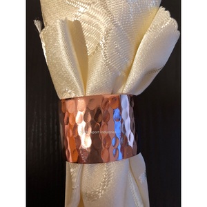 Design à la mode ronds de serviette en métal cuivre fini porte-serviettes rond pour accessoires de Table de dîner de salle de Banquet de mariage - Product Image 2