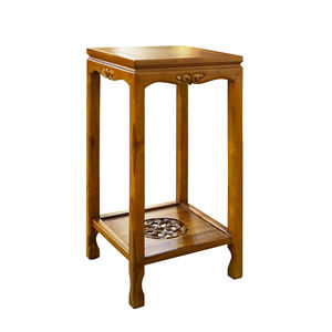 Soporte para Flores y Estante de Madera de Teca China de 81 cm de Alto, Muebles de Salón de Estilo Antiguo - Product Image 1