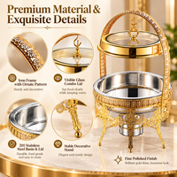 Chauffe-plat suspendu de luxe en acier inoxydable doré 9L pour buffet, idéal pour hôtels, restaurants et banquets de mariage