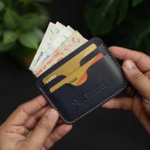 WF Leathercraft No. Tarjetero Horizontal Azul Marino 100% Cuero Vacuno de Grano Completo Curtido Vegetalmente con 5 Años de Garantía - Product Image 6