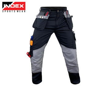 Pantalon de travail de sécurité en polyester haute visibilité pour hommes Pantalon réfléchissant haute visibilité avec poches cargo Logo de soutien personnalisable - Product Image 3