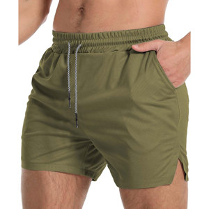 <b>Men's</b> Lightweight Gym Workout <b>Shorts</b> Casual Athletic <b>Shorts</b> for Running Training with <b>Zip</b> <b>Pockets</b> Towel Loop Pattern Decoration - Product Image 1