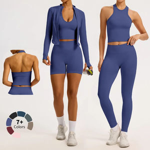 Ensemble de yoga pour femmes, vêtements de sport pour la salle de sport, tenue de fitness, taille plus, imperméable, extensible dans quatre directions, haute qualité - Product Image 1