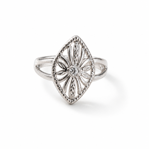Bague de mariage en platine plaqué rhodium 14 carats avec diamants et zircons, motif classique à motifs numérotés - Product Image 3