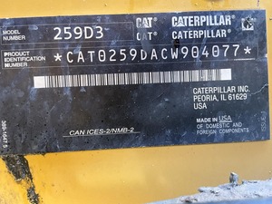 Cargador Frontal Usado 2020 para Minicargadora 259D3, Cargador de Ruedas con Capacidad de Carga de 4 Toneladas, Caja de Cambios con Sistema Totalmente Hidráulico - Product Image 3