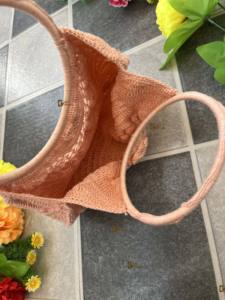 Crochet été plage paille sacs bohème fourre-tout fait à la main nouveau concepteur femmes élégant sac mer herbe sac rond - Product Image 6