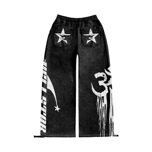 Pantalones Deportivos de Estilo Vintage para Hombre, con Bordado Desgastado, Estampado Lavado Ácido, Estilo Urbano, con Bolsillos Bordados - Product Image 5