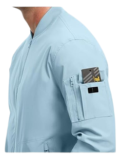 2025แจ็คเก็ตบอมเบอร์ย้อมสีฟ้าของผู้ชายแจ็คเก็ตนักบินแบบบางใส่สบายกันลมสำหรับฤดูหนาว - Product Image 5