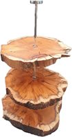 Support à gâteau en bois d'acacia de luxe avec couvercle en acrylique incassable 10x5 pouces, fait main, antiadhésif, réutilisable, écologique, élégant
