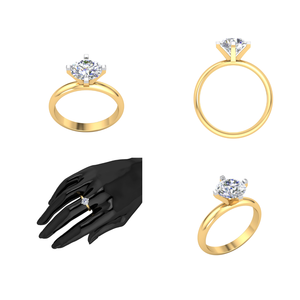 Anillo de Diamante Cultivado en Laboratorio de 1.85ct, Color E, Chapado en Rodio, Oro Blanco/Amarillo de 10k, Joyería de Lujo Personalizada Divya Creations, Certificado IGI - Product Image 3