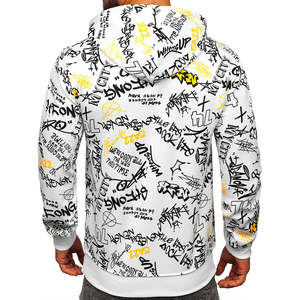 Sudadera con Capucha Estampada para Hombre, Estilo Graffiti, Sudadera Informal de Calle, de Algodón y Felpa, para Invierno - Product Image 2