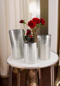 Florero de aluminio y níquel, jarrón de Metal martillado dorado, decoración del hogar, jarrón de Metal, cantidad a granel de alta calidad, Vintage, único y moderno - Product Image 3