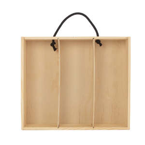 Estuche de transporte de madera de pino con tapa sólida para 4 botellas de cerveza para fiestas y reuniones sociales - Product Image 2