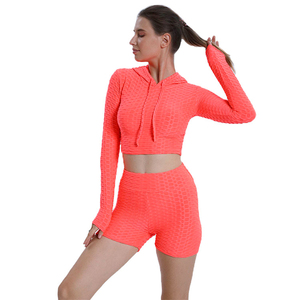 Women Sportswear 2 Piece <b>Set</b> Women Gym Fitness <b>Sets</b> Women Leggings Anti Cellulite Long Sleeve Crop Top <b>set</b> - Product Image 2