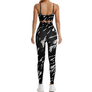 Ensemble de Yoga sport mode taille élastique Fitness personnalisé Yoga femmes ensemble ensemble de gymnastique vêtements de sport sport Yoga soutien-gorge taille haute Legging - Product Image 4