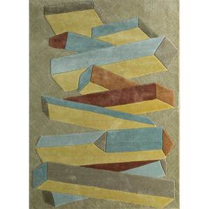 พรมขนสัตว์วิสโคสสีเบจน้ำตาลทำมือ รุ่น Top-9502 รูปทรงสี่เหลี่ยมผืนผ้าขนาดใหญ่ สำหรับตกแต่งบ้าน ห้องโถง ลายแบบนามธรรม เหมาะสำหรับห้องตัวอย่าง - Product Image 1