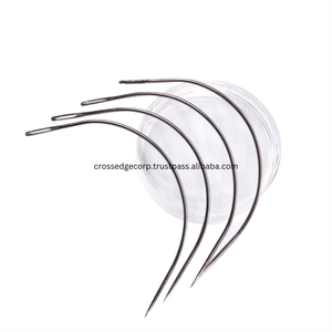 Outils professionnels pour extensions de cheveux, aiguilles à coudre pour cheveux, aiguilles de type C, aiguilles courbées et aiguilles courbées en C, revêtues de couleur argent - Product Image 1