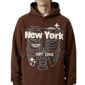 Nouvelle conception, best-seller, sweats à capuche pour hommes avec impression en relief, faible MOQ, vente en gros de sweats à capuche pour hommes avec impression en relief - Product Image 2