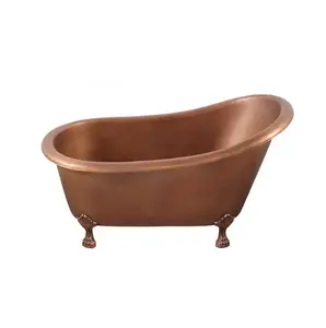 Indian Supplier Freestanding Boat Shape Pure Copper Bathtub for Bathroom Decoration Available at Bulk Quantity by Robin Export