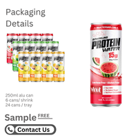 Eau protéinée pétillante citron-lime-menthe 250ml, sans lactose ni gluten, produit phare, marque privée, OEM, certifiée BRC et HALAL