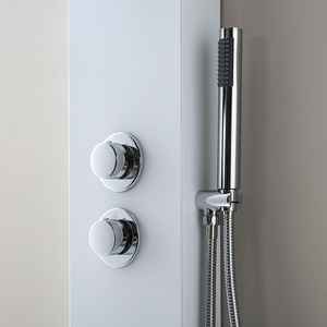 Panel de Ducha de Aluminio Blanco con Hidromasaje y Cabezal de Ducha para Conjuntos de Baño - Product Image 4