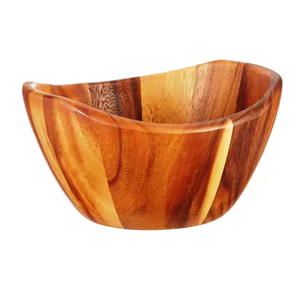 Bol à salade en bois d'acacia écologique de 25 cm, plat de service, artisanat classique indien, technique polie, pour les fêtes - Product Image 1