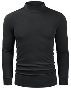 Sudadera de cuello simulado suave para hombre con logotipo personalizado, jersey de manga larga con medio cuello alto, camisas lisas, OEM ODM, transpirables - Product Image 2