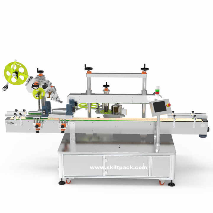 SKILT Fully Automatic High Speed Double Labeling Engines Top & Side ...
