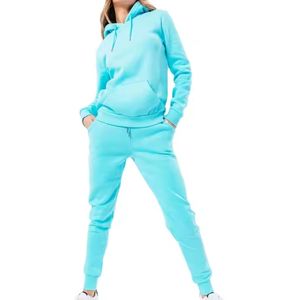 Conjunto Deportivo Informal de Alta Calidad para Mujer, de Poliéster/Algodón, Estampado, Ajustado, con Sudadera con Capucha y Pantalones Deportivos - Product Image 1