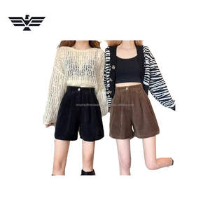 Shorts de Cintura Alta para Mujer, de Chifón Plisado, Transpirables, Deportivos, Formales, con Volantes y Cintura Elástica, para Otoño e Invierno - Product Image 3