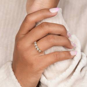 Lujo en forma de corazón Lab Grown Diamond Band 1.25Ct Lab Diamond Half Eternity Wedding Band Bezel Set Anillos DE BODA Regalos de San Valentín - Product Image 3