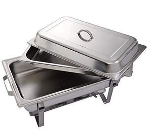 Plato de frotamiento de acero inoxidable de diseño moderno con diseño premium elegante para eventos de catering y buffets - Product Image 3