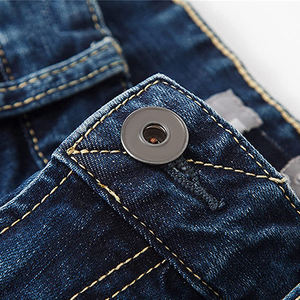 Short en jean taille moyenne pour hommes personnalisé motif solide Streetwear avec séchage rapide respirant caractéristiques décontracté en détresse Shorts tricotés - Product Image 4