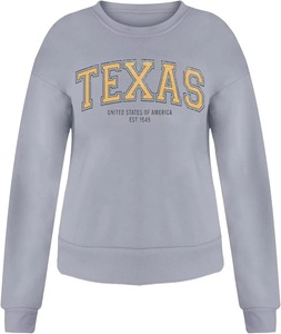 Pull en coton Vintage pour femmes Sweat surdimensionné imprimé col rond goutte épaule à manches longues pour l'hiver - Product Image 5