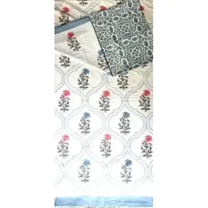 100% Cotton <b>Double</b> <b>King</b> <b>Size</b> Hand Block Print <b>Bed</b> Sheets From Jaipur - Product Image 4