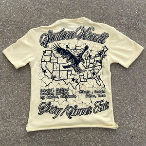 เสื้อยืดผ้าฝ้ายสำหรับผู้ชายเสื้อสไตล์สตรีทแวร์ผ้า100% พิมพ์ลายซิลค์สกรีนโลโก้ตามสั่งแนวสตรีทแวร์ผ้าคอตตอนทรงหลวม300ก. - Product Image 2