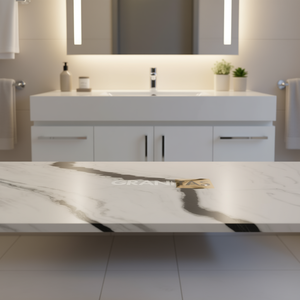 Plans de travail personnalisés pour cuisines et salles de bain en granit, comptoirs en pierre naturelle préfabriqués découpés sur mesure - Carrara Calacata pour projets hôteliers - Product Image 3