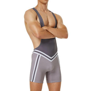 Maillots de lutte sur mesure de qualité supérieure pour hommes extensible et conçu en tissu Singlet de lutte de couleur unie - Product Image 6