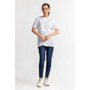 Jean en denim bleu foncé taille haute basique WM-JNS-SS24-003 – Élément de mode simple - Product Image 4