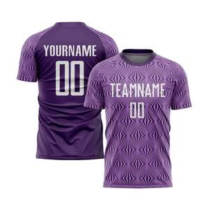 Maillot de football à motif violet, manches courtes, respirant, séchage rapide, uniforme de sport léger pour l'entraînement et les matchs d'équipe - Product Image 1