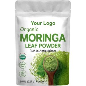 Polvo de Hoja de Moringa, Polvo de Superalimento de Moringa Puro y Natural para la Inmunidad, Energía y Desintoxicación, Rico en Vitaminas, Minerales y Antioxidantes - Product Image 1