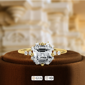 Anillo de Compromiso con Diamante Cultivado en Laboratorio, Corte Asscher, 1 Quilate, Anillo de Oro Blanco de 14K, Certificado IGI, Anillo de Boda con Diamante Único para Regalo - Product Image 5